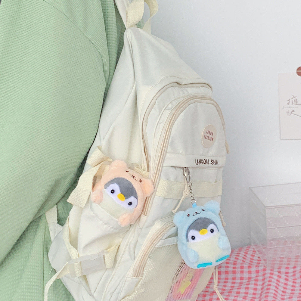 Wholesale Cute Plush Bear Transformed Into Penguin Backpack Doll Plush Pendant Keychain